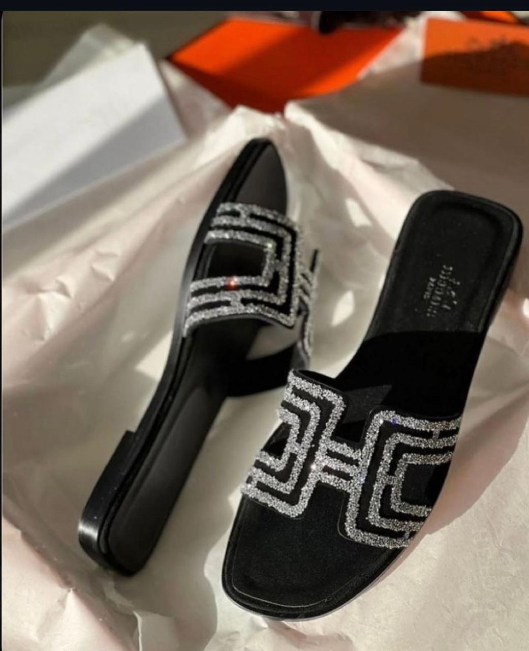 Hermès Oran Glitter Flat sandal