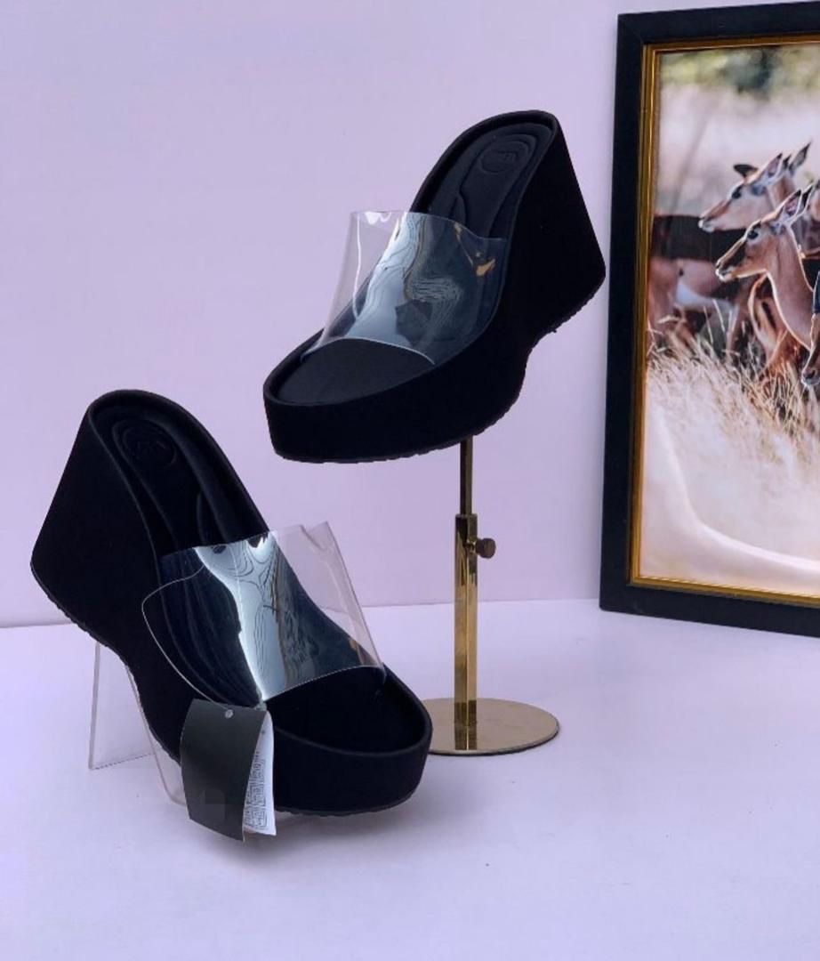 Silver Fashion Transparent Platform Women Wedges