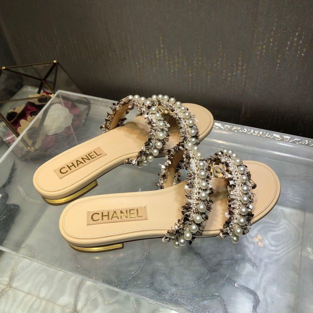 CHANEL PEARL SLIPPERS